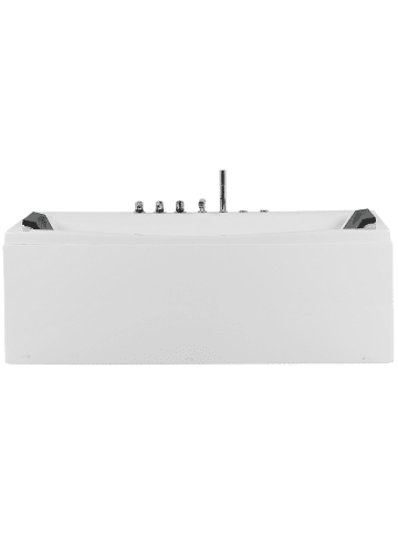 Beliani 5-tlg Whirlpool Badewannen MOOR in Weiß/Schwarz/Silber