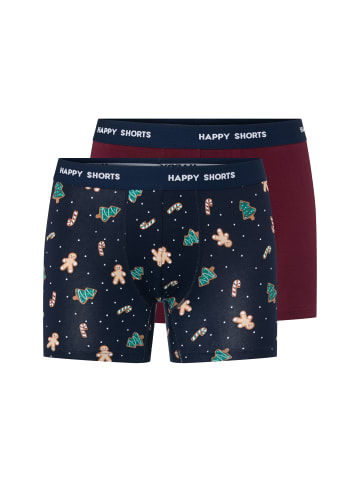 Happy Shorts Boxershorts in marine bordeaux - 0001