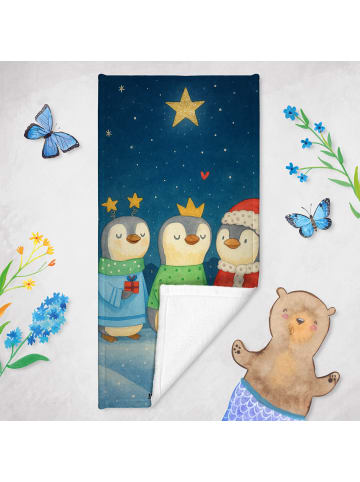 Mr. & Mrs. Panda Strandtuch Winterzeit Heilige drei Könige Desig... in Weiß