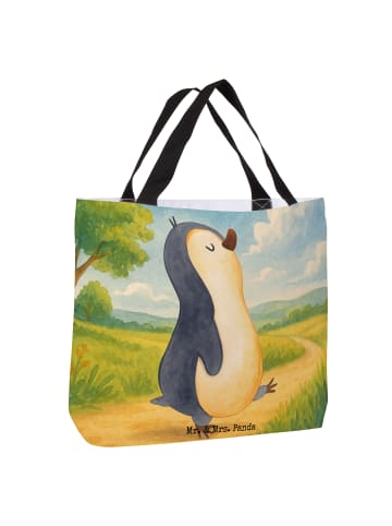 Mr. & Mrs. Panda Shopping Bag Pinguin mHerzieren Design ohne Sp... in Weiß