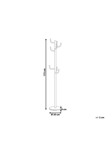 Beliani Kleiderständer TRENTON in Silber - (W) 30 x (H) 175 x (L) 30 cm