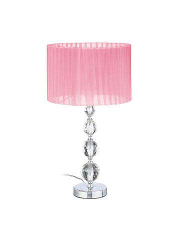 relaxdays Tischlampe in Rosa/ Silber - (H)54 x Ø29,5 cm