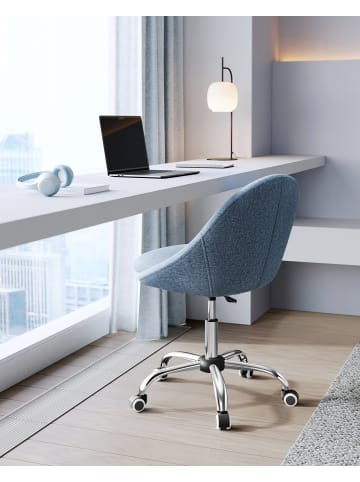 SONGMICS Bürostuhl Lenna in blau - (B)60 x (H)(80-90) x (T)60 cm