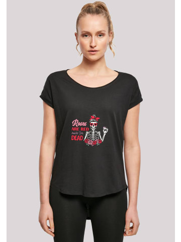 F4NT4STIC Long Cut T-Shirt Anti Valentinstag Roses are red in schwarz