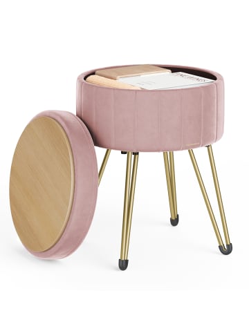 SONGMICS Sitzhocker Giana in Rosa - (B)39 x (H)44.4 x (T)39 cm