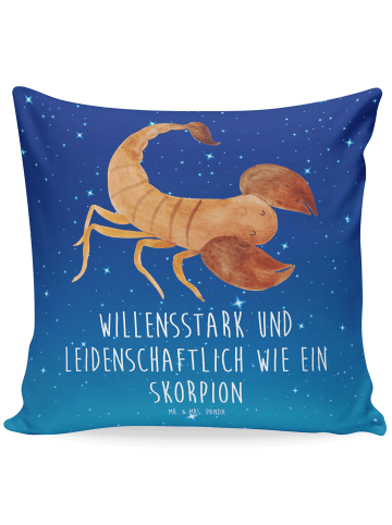 Mr. & Mrs. Panda kuschelkissen 40x40 Sternzeichen Skorpion mit S... in Sternenhimmel Blau