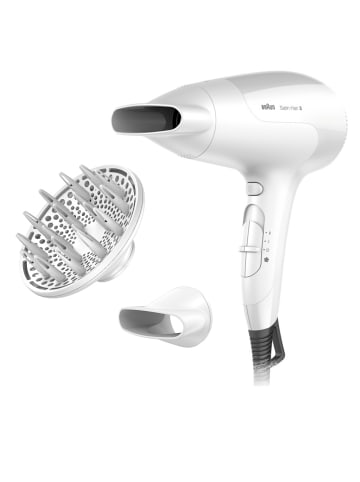 Braun Haartrockner "Satin Hair 3 HD385 Power Perfection + Diffusor" in Weiß