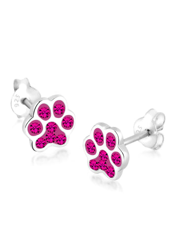 Elli Ohrringe 925 Sterling Silber Pfote in Pink