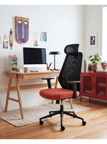 Beliani Bürostuhl ORYN in Schwarz/Rot - (W) 71 x (H) 115 x (L) 65 cm