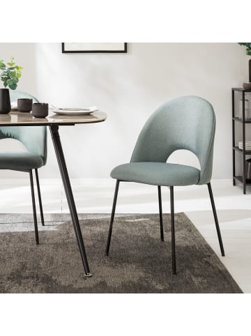 home24 Polsterstuhl Ikley in Mintgrau