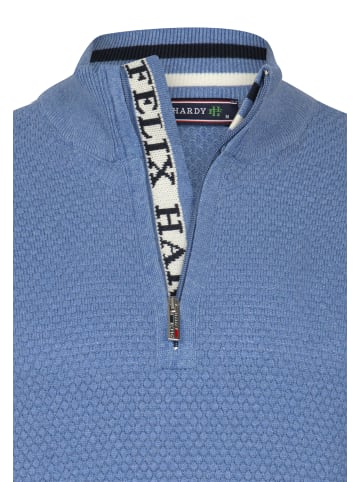 Felix Hardy Halber Reißverschluss Baumwollpullover in Indigo