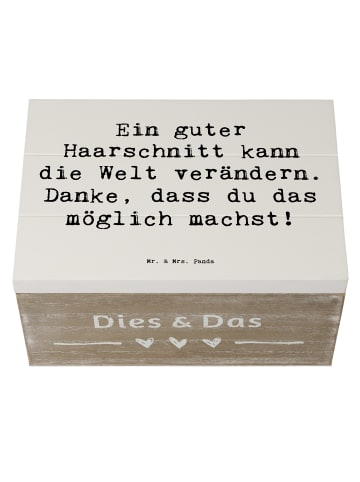 Mr. & Mrs. Panda Aufbewahrungsbox Spruch Friseur Wunder mit Spruch in Weiß