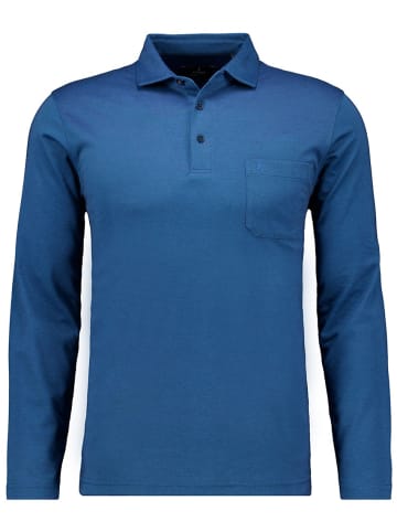 Ragman Softknit-Polo Kent-Kragen, Velvet-Touch in Blau