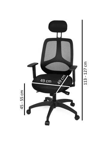 FineBuy Bürostuhl "FB36381" in Schwarz /