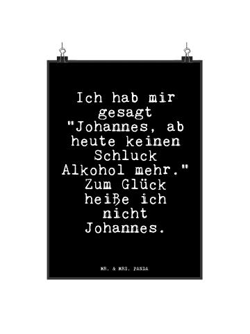 Mr. & Mrs. Panda Plakat Ich hab mir gesagt... mit Spruch in Schwarz