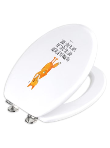 Mr. & Mrs. Panda Holz Toilettendeckel Fuchs Lord mit Spruch in Weiß