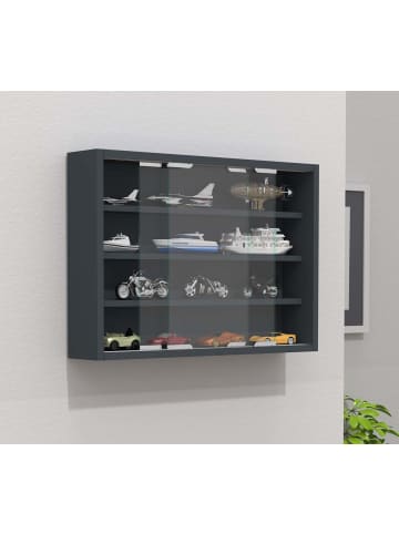 ebuy24 Glasvitrinen AgisaM 4 Anthrazit 57 x 10 cm