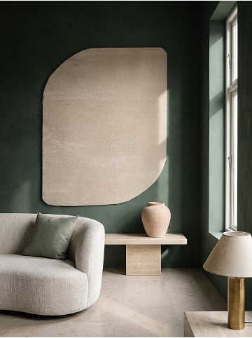 KADIMA DESIGN Teppich Hochflor Uni rutschhemmend weich wohnlich Wohnzimmer in Beige