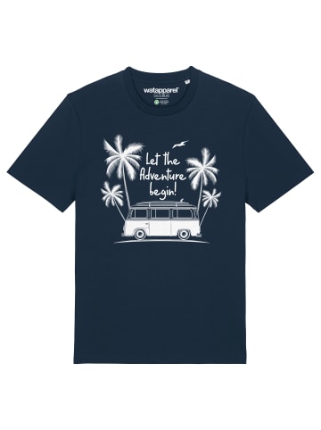 wat? Apparel T-Shirt Let the adventure begin in Dunkelblau