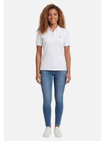 U.S. Polo Assn. Poloshirt USSiirena – Damen Classic Fit kurzarm mit Logo-Stickerei in Weiss-Beige