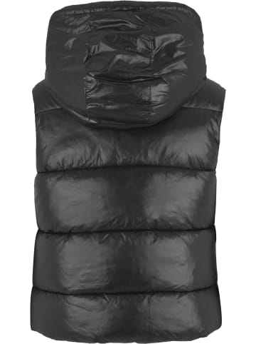 Urban Classics Urban Classics Ladies Recycled Shiny Puffer Vest with Hood in black