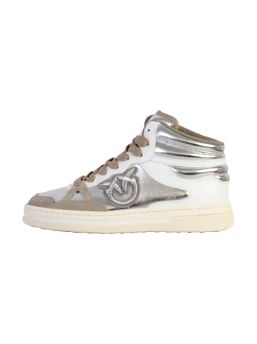 Pinko Sneakers Montante aus Leder Mandy 02 Grau