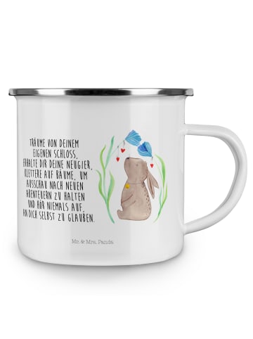 Mr. & Mrs. Panda Tasse Hase Blume mit Spruch in Weiß