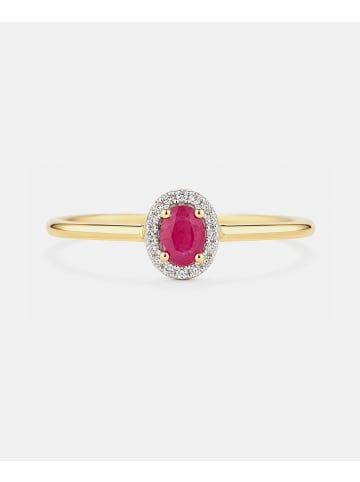 Diamant L'éternel Ring, mit Rubin, 375 Gelbgold