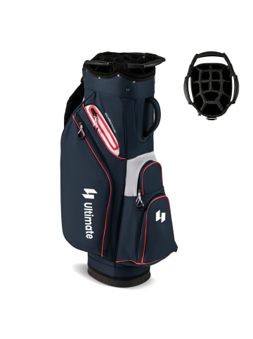 COSTWAY Golfbag mit 14 er Unterteilung & Tragegurt in Blau