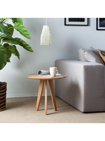 home24 home24 Beistelltisch aus Massivholz in Beige / Braun - 50 x 50 x 45 cm in Buche