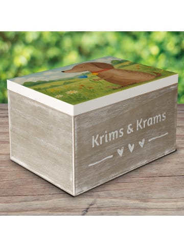 Mr. & Mrs. Panda Aufbewahrungsbox Hund Blume Design ohne Spruch in Weiß