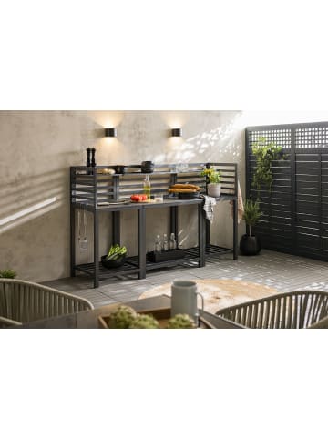 home24 Gartenküchenset Portol 3-teilig Kombi B in Schwarz