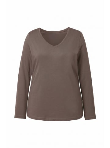 Ulla Popken Shirt in dunkles taupe