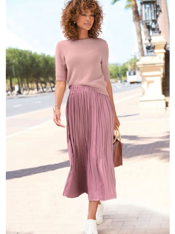 LASCANA Kurzarmpullover in mauve