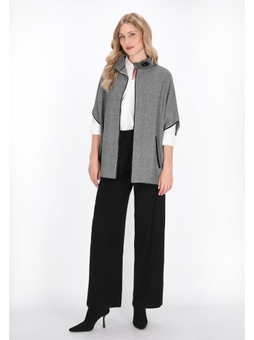 DreiMaster Women Poncho in black melange