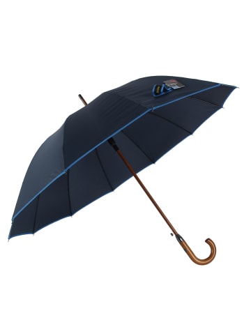 COFI 1453 Stockregenschirm Stockschirm Regenschirm Holzgriff mit in Blau