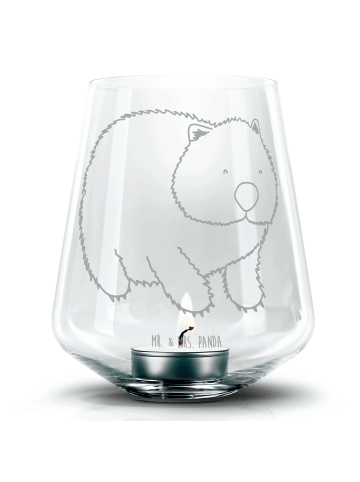 Mr. & Mrs. Panda Glas Windlicht Wombat ohne Spruch in Transparent