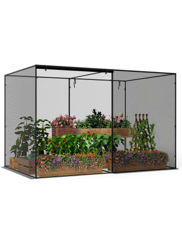 COSTWAY Pflanzenschutzzelt 310x200x200 cm in Schwarz