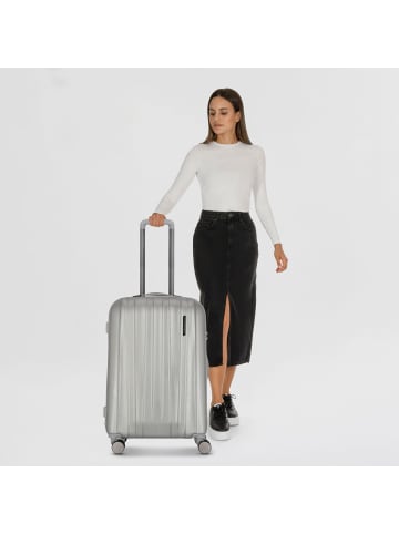 Polestream Moonrock 4 Rollen Trolley M 69 cm mit Dehnfalte silver brushed