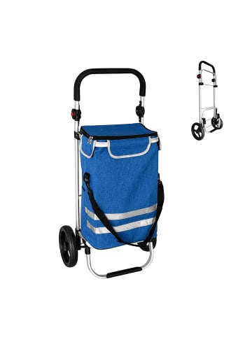 relaxdays Einkaufstrolley in Blau - 45 l
