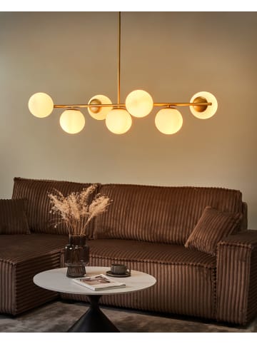 Beliani Pendelleuchten KARLA in Gold/Weiß - (W) 109 x (H) 122 x (L) 14 cm