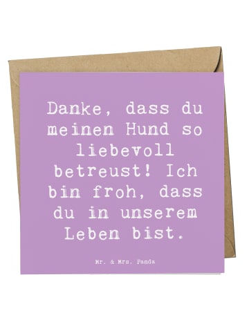 Mr. & Mrs. Panda Spruchkarte Spruch Danke Hundesitter mit Spruch in Lavendeltraum