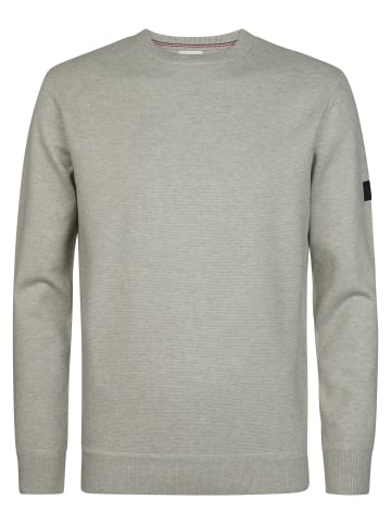 Petrol Industries Melierter Pullover mit Rundhalsausschnitt stonebend in Schwarz