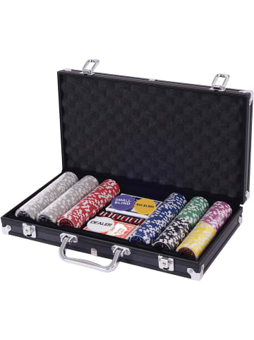 COSTWAY Pokerset 300 tlg. Chips in Schwarz