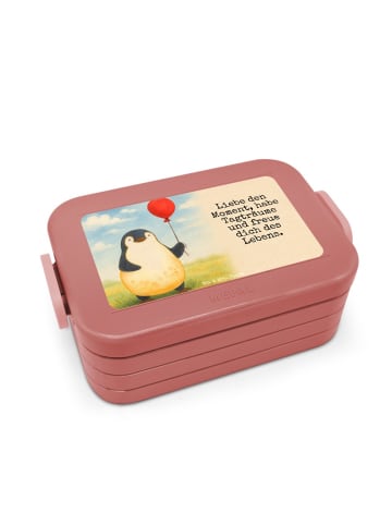 Mr. & Mrs. Panda Lunchbox Pinguin Luftballon Design mit Spruch in Rot Pastell