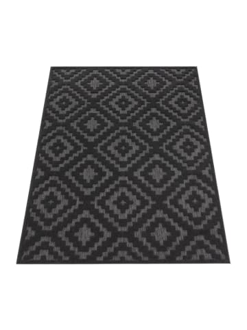 KADIMA DESIGN Teppich Kurzflor Struktur Rauten Wohnzimmer in Anthrazit