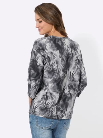 WITT WEIDEN Sweatshirt in weiß-anthrazit-bedruckt