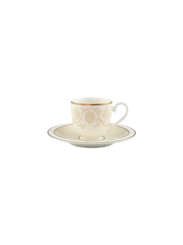 Villeroy & Boch Espressotassen mit Untertassen Ivoire 70 ml in weiß-gold