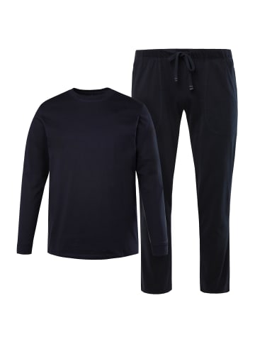 JP1880 Langer Schlafanzug in navy blau