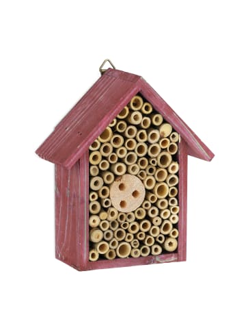 relaxdays Insektenhotel in Rot - (B)17 x (H)20 x (T)8,5 cm